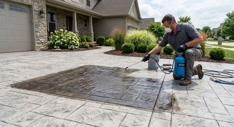 Concrete Driveway Staining in Dallas, TX