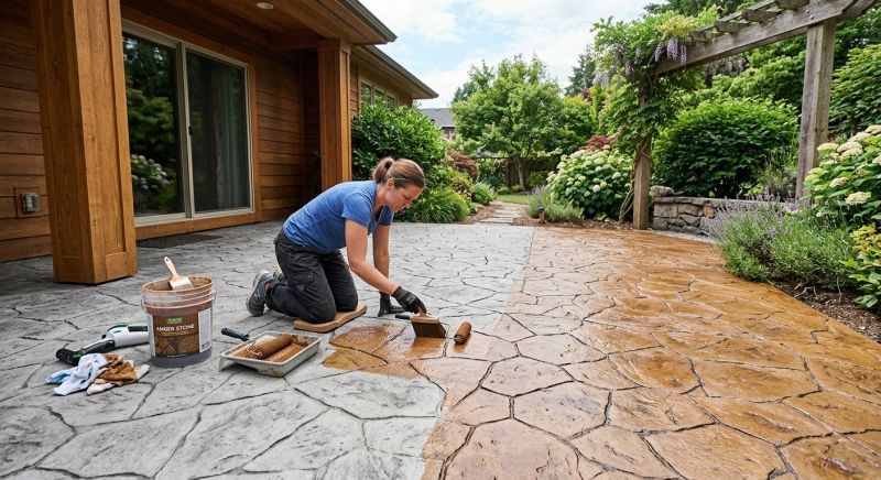 Concrete Patio Staining in Dallas, TX