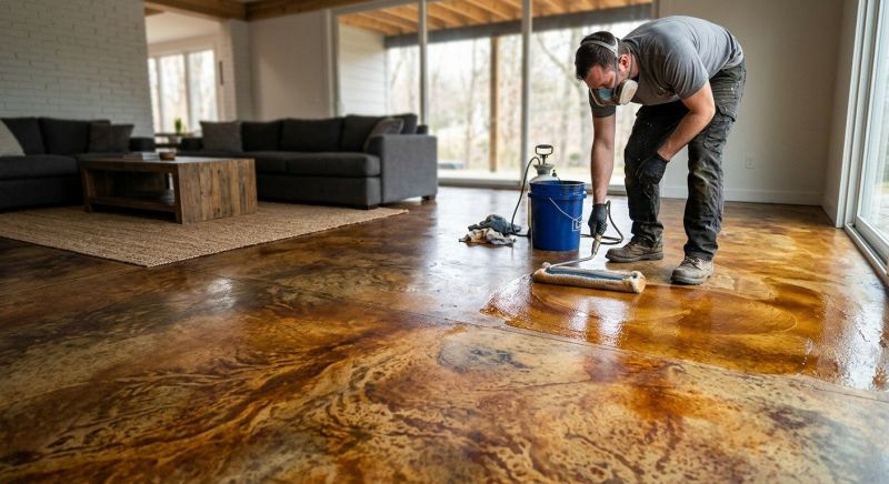 Interior Concrete Staining in Dallas, TX